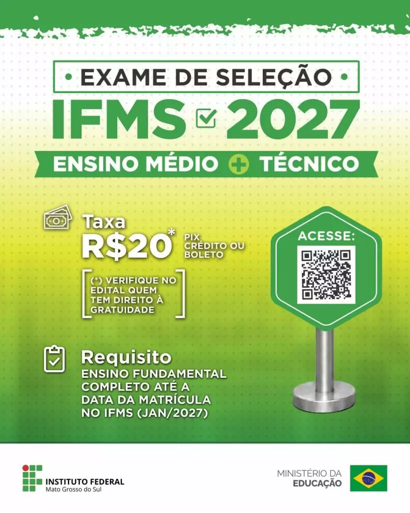 IFMS abre inscrições para o Exame de Seleção 2027 com vagas para Amambai