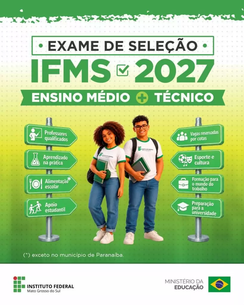 IFMS abre inscrições para o Exame de Seleção 2027 com vagas para Amambai
