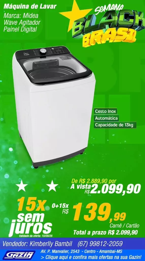 Semana Black Brasil da Gazin segue com ofertas até este sábado (12) em Amambai Semana Black Brasil da Gazin segue com ofertas até este sábado (12) em Amambai
