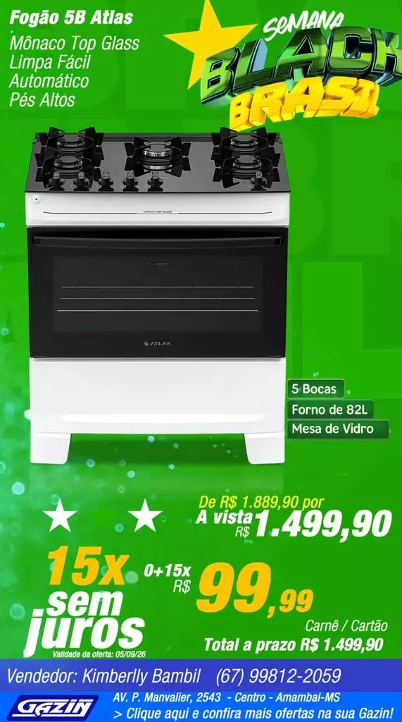 Semana Black Brasil da Gazin segue com ofertas até este sábado (12) em Amambai Semana Black Brasil da Gazin segue com ofertas até este sábado (12) em Amambai